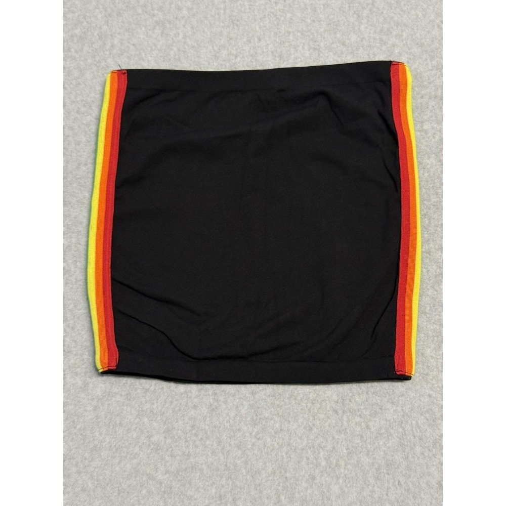 Suzette Collection Skirt Juniors O/S Black Rainbow Stripe Bodycon Stretch Mini‎